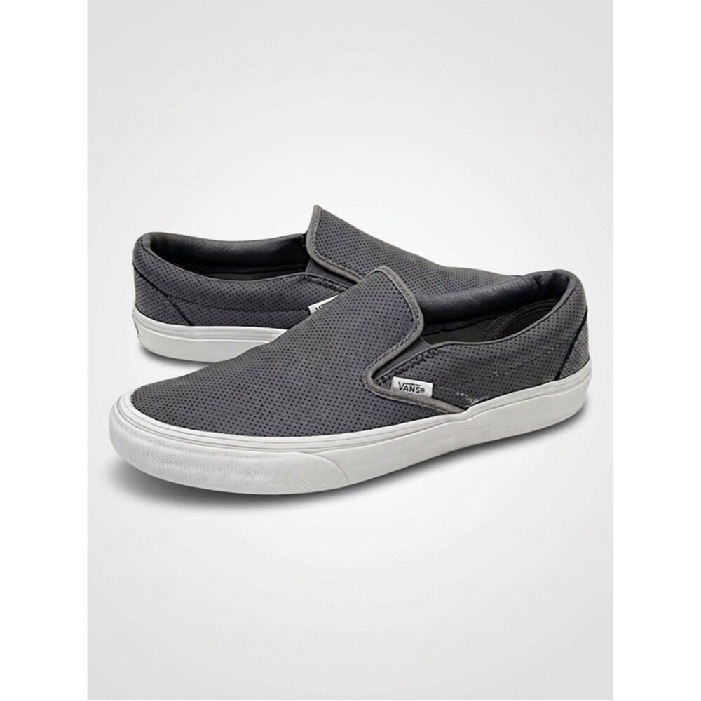Vans Classic Grey Perf Leather Slip-On in Smoked Pearl Unisex Men's Size 8